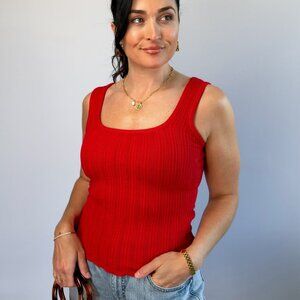 Thread & Supply | Aster Tank | Red Stretch Knit Top